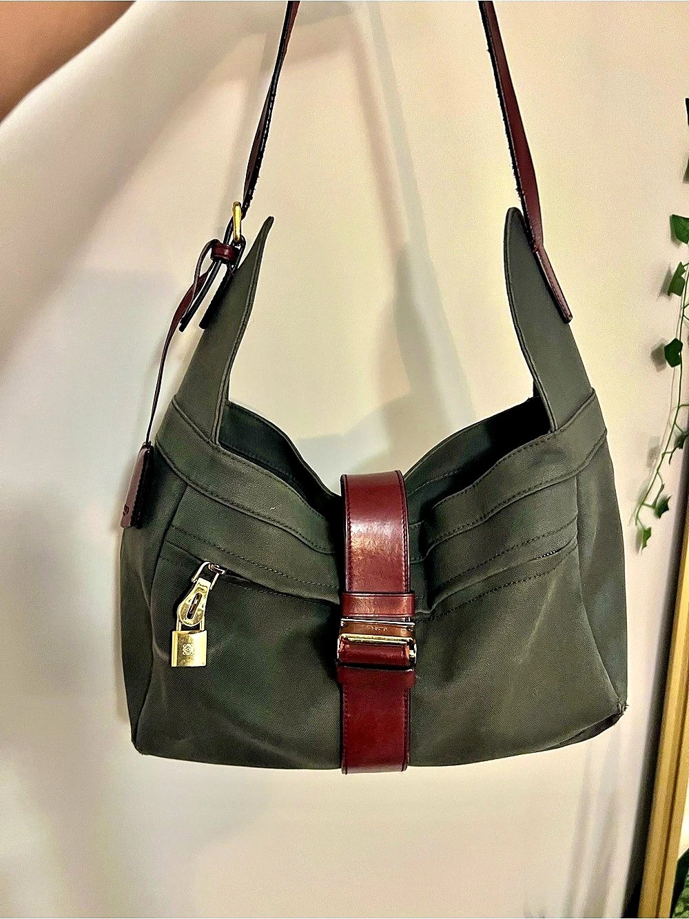 Loewe Shoulder Bag in Green & Brown